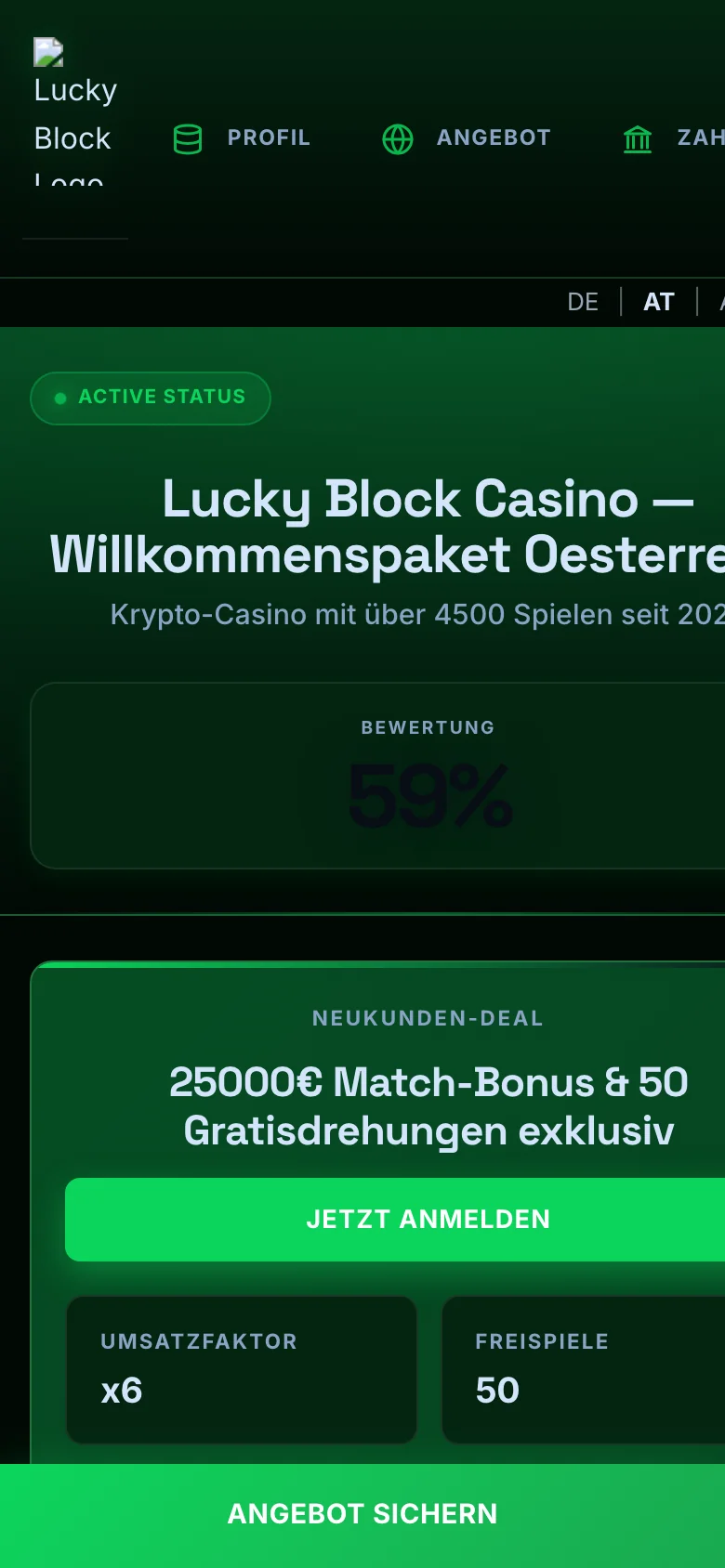 Lucky Block mobile lobby screenshot