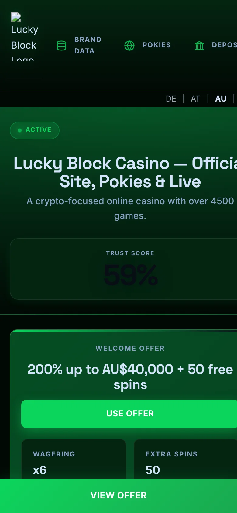 Lucky Block mobile lobby screenshot