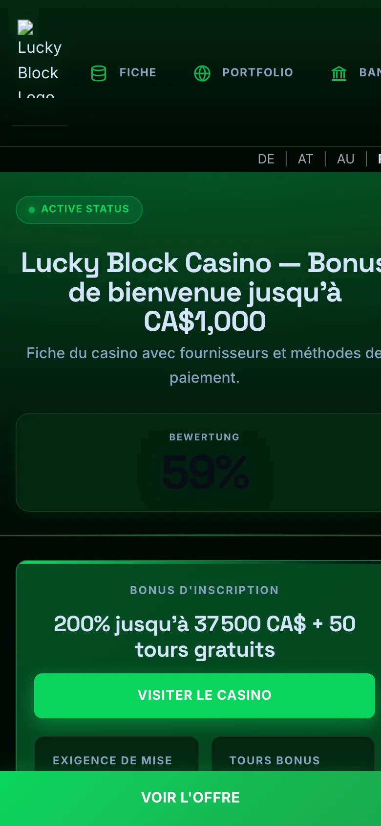 Lucky Block mobile lobby screenshot